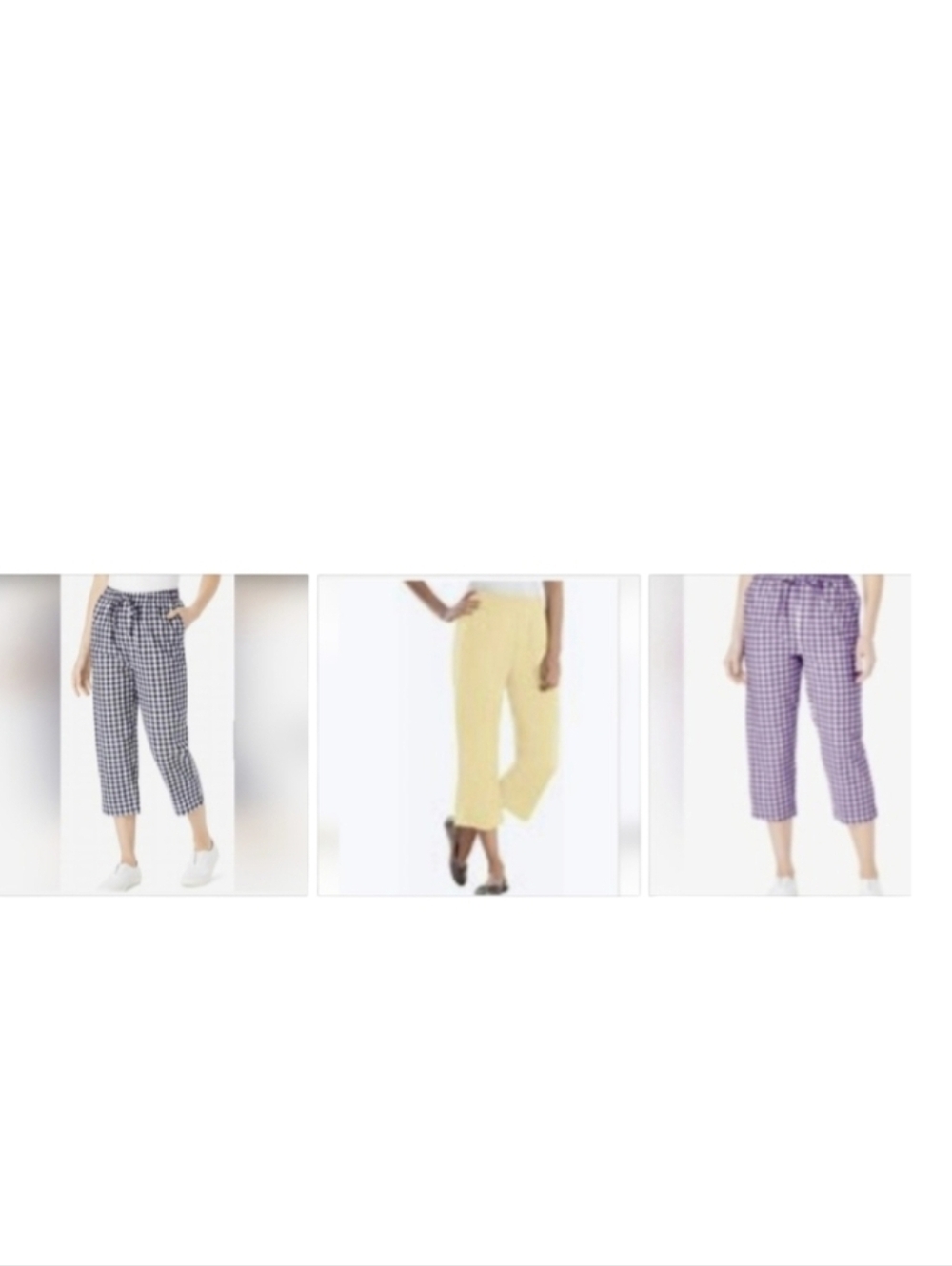 #18W Women Within 3pc  Capri Pants  Gingham Women's Cropped Pant